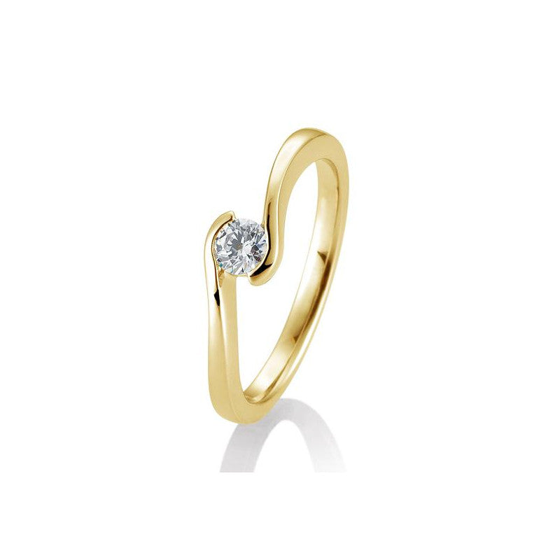 Verlobungsring mit einem Brillanten 0,25 ct., Gelbgold
