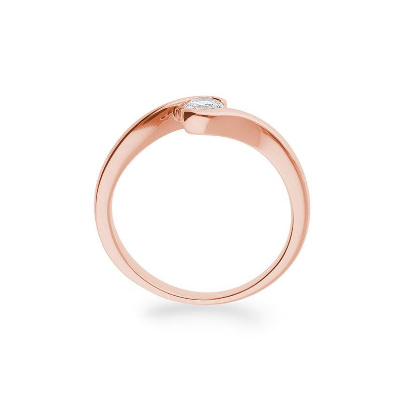 Verlobungsring mit einem Brillanten 0,25 ct., Rotgold