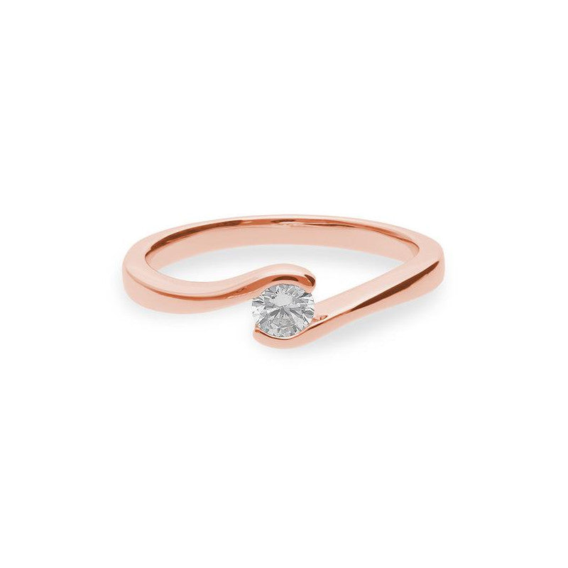 Verlobungsring mit einem Brillanten 0,25 ct., Rotgold