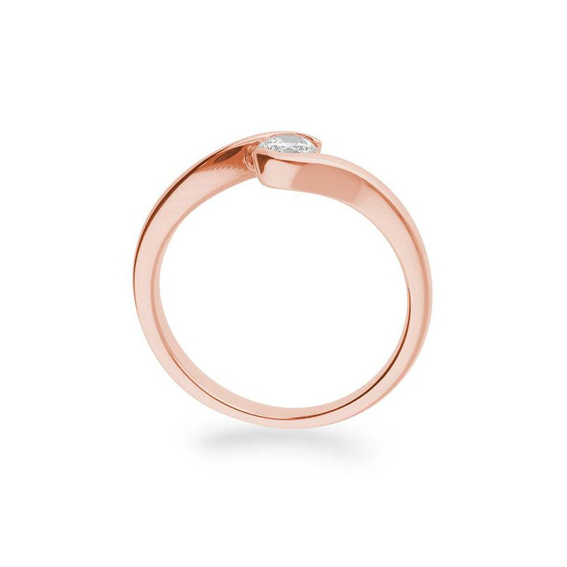 Verlobungsring mit einem Brillanten 0,30 ct., Rotgold