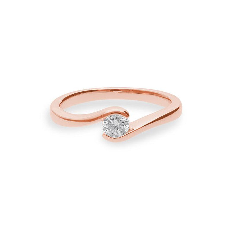 Verlobungsring mit einem Brillanten 0,30 ct., Rotgold
