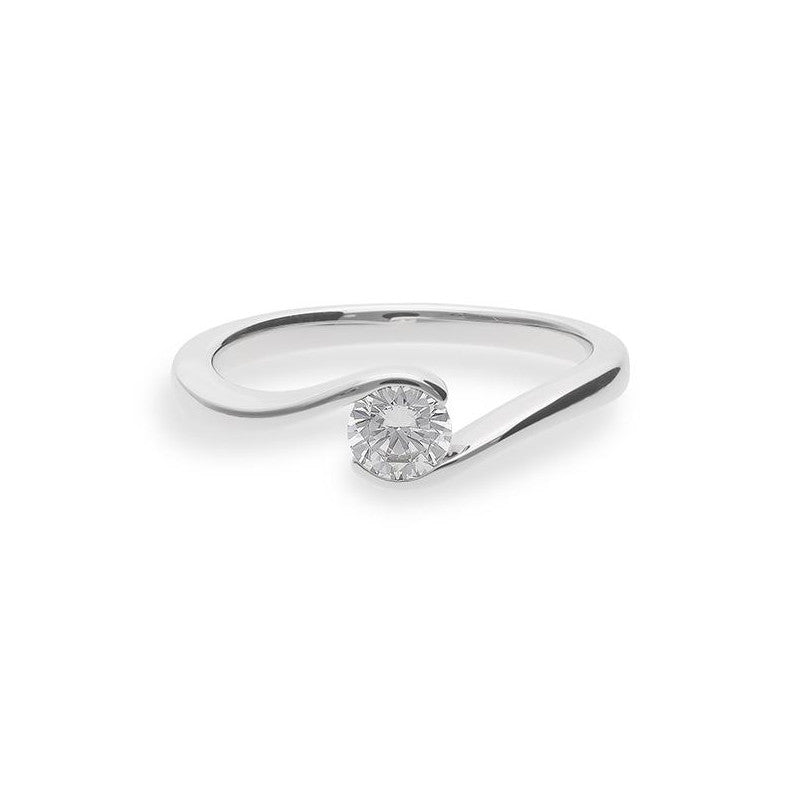 Verlobungsring mit einem Brillanten 0,40 ct., Weißgold