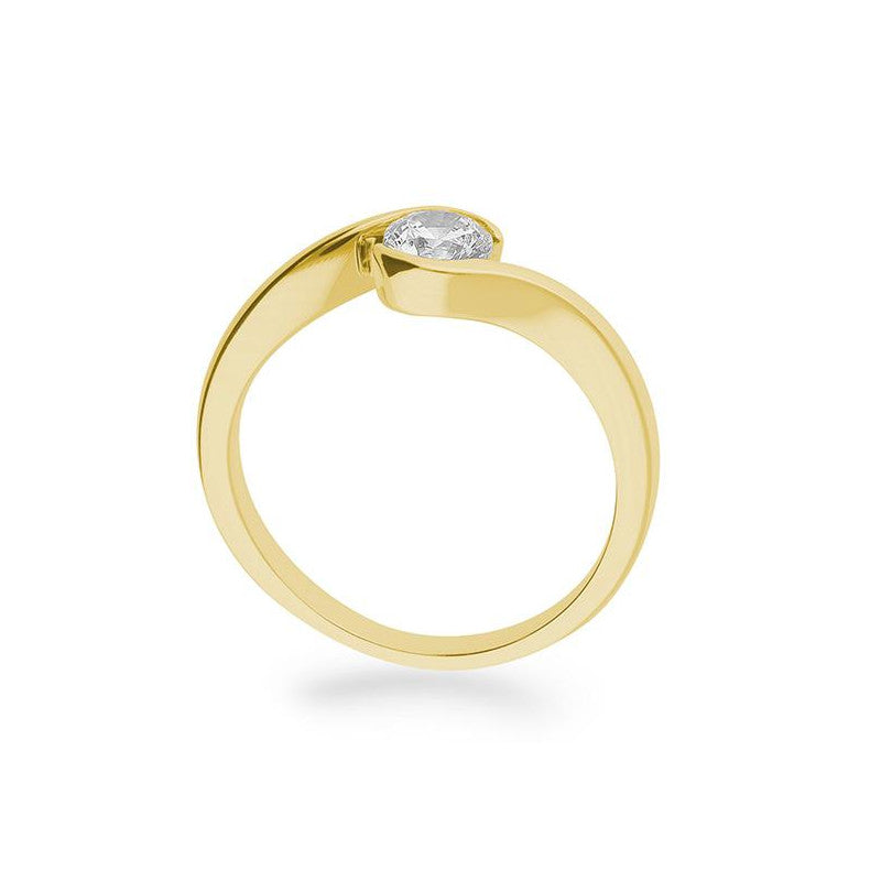 Verlobungsring mit einem Brillanten 0,50 ct., Gelbgold