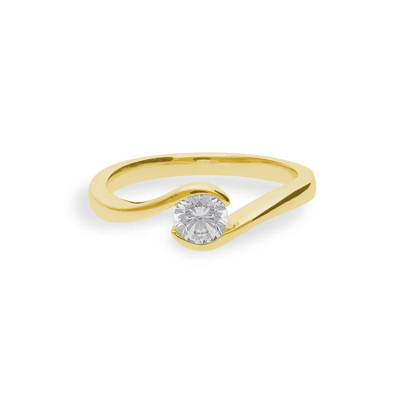 Verlobungsring mit einem Brillanten 0,50 ct., Gelbgold