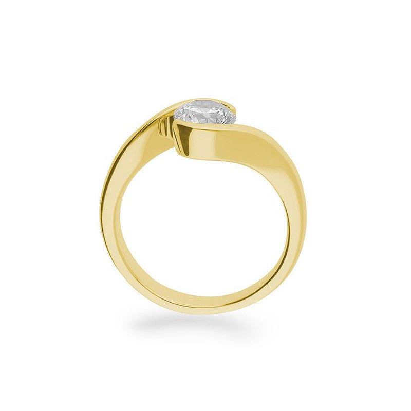 Verlobungsring mit einem Brillanten 1,00 ct., Gelbgold