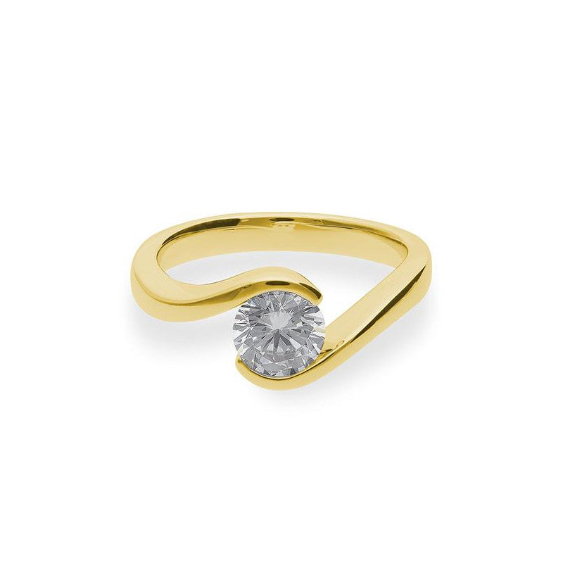 Verlobungsring mit einem Brillanten 1,00 ct., Gelbgold