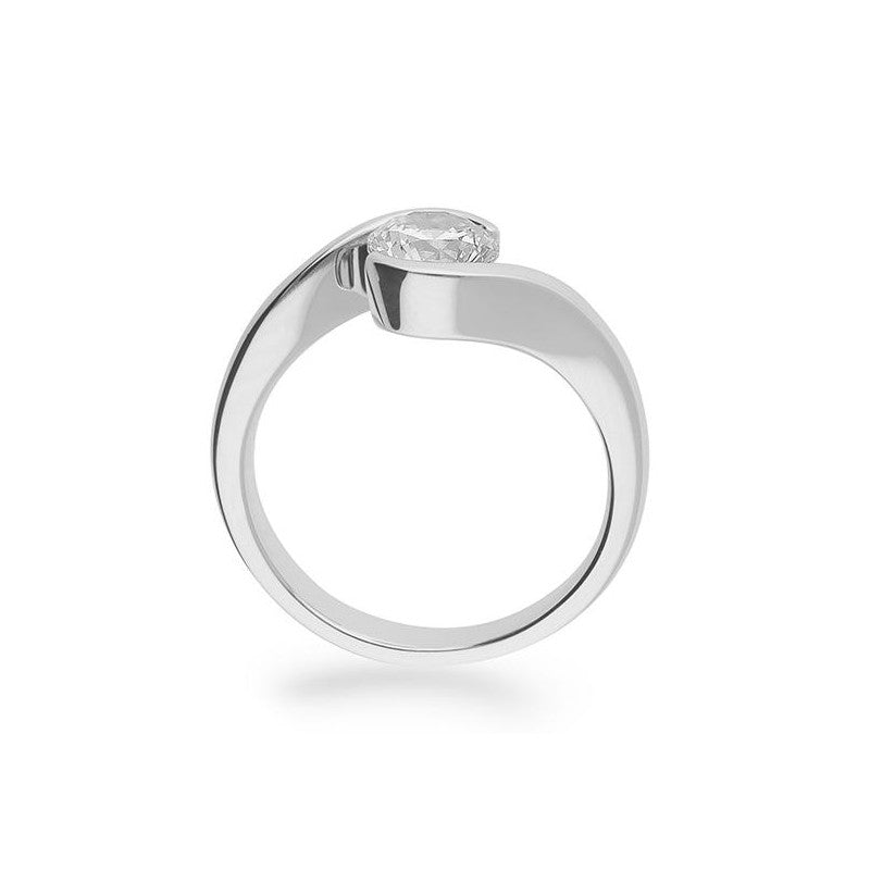 Verlobungsring mit einem Brillanten 1,00 ct., Weißgold