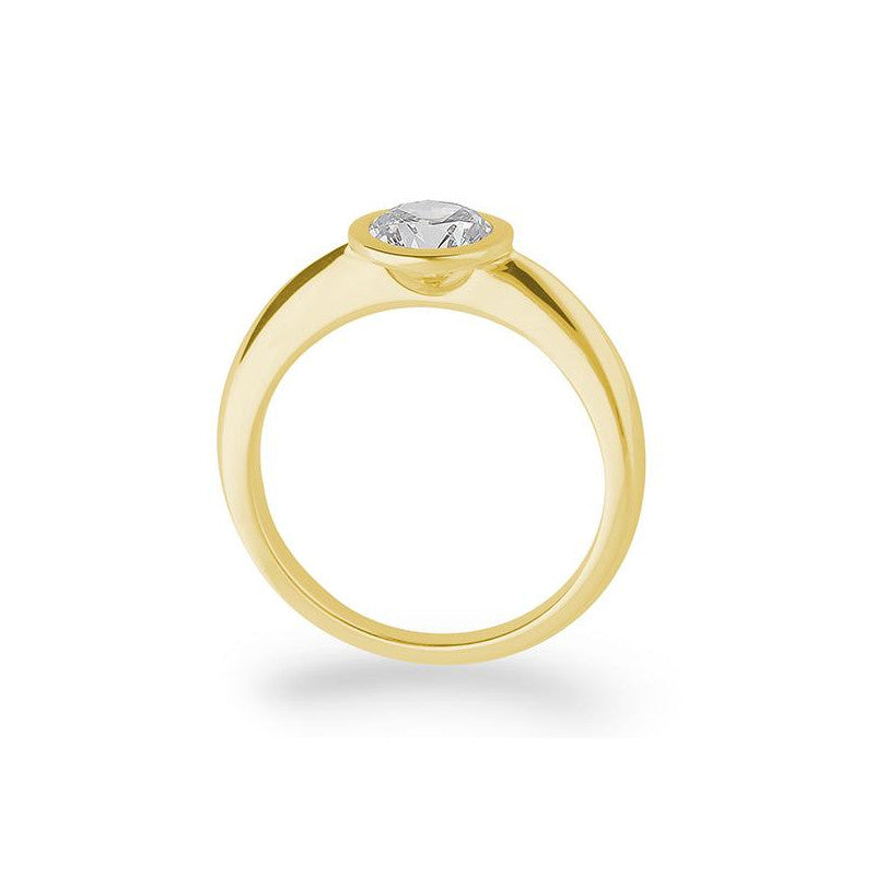 Verlobungsring mit einem Brillanten 1,00 ct., Gelbgold