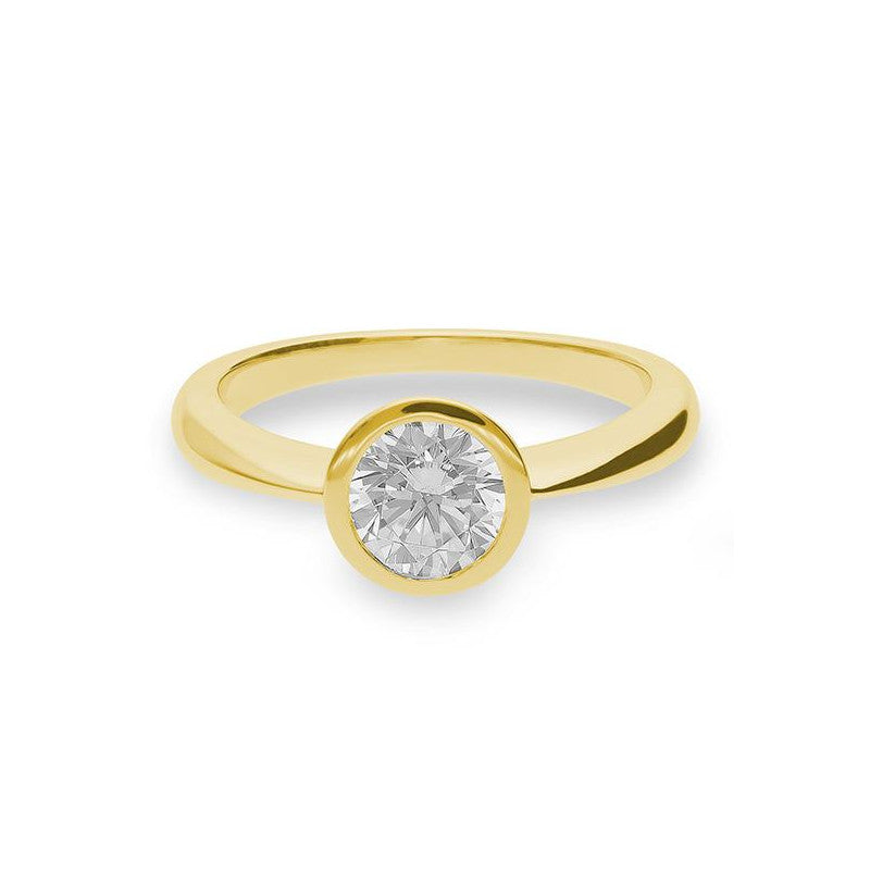 Verlobungsring mit einem Brillanten 1,00 ct., Gelbgold