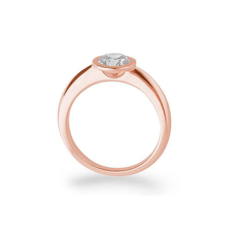 Verlobungsring mit einem Brillanten 1,00 ct., Rotgold