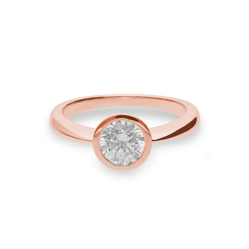 Verlobungsring mit einem Brillanten 1,00 ct., Rotgold