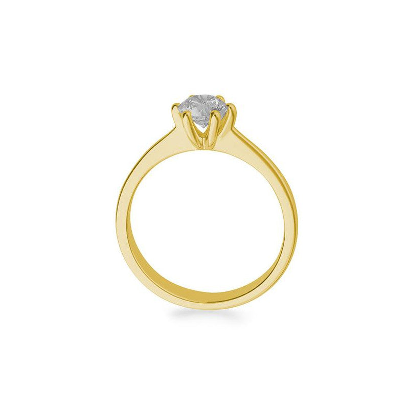 Verlobungsring mit einem Brillanten 0,60 ct., Gelbgold
