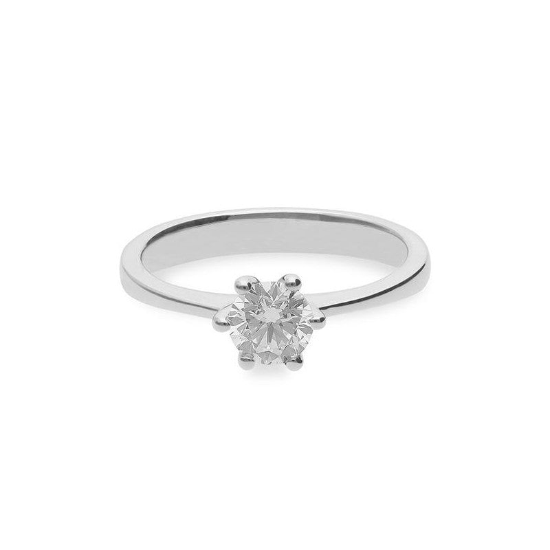 Verlobungsring mit einem Brillanten 0,60 ct., Weißgold