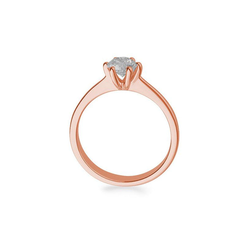 Verlobungsring mit einem Brillanten 0,60 ct., Rotgold