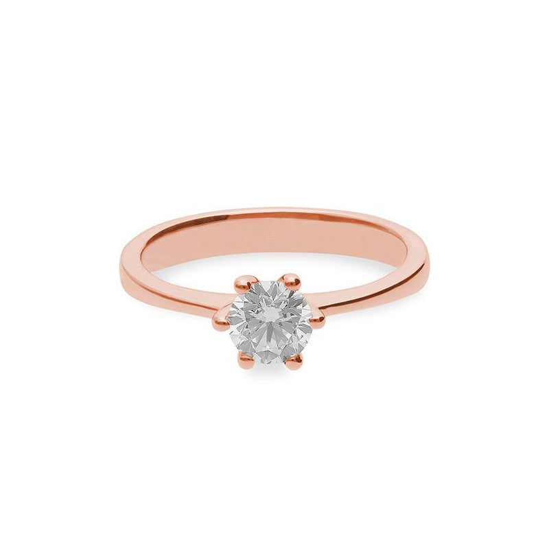 Verlobungsring mit einem Brillanten 0,60 ct., Rotgold