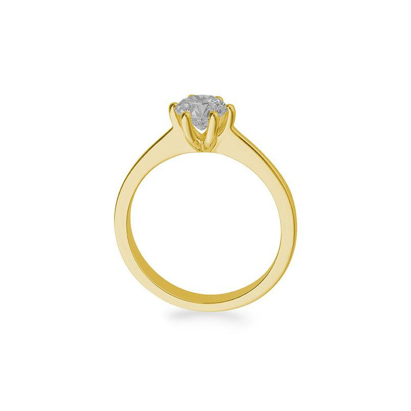 Verlobungsring mit einem Brillanten 0,80 ct., Gelbgold
