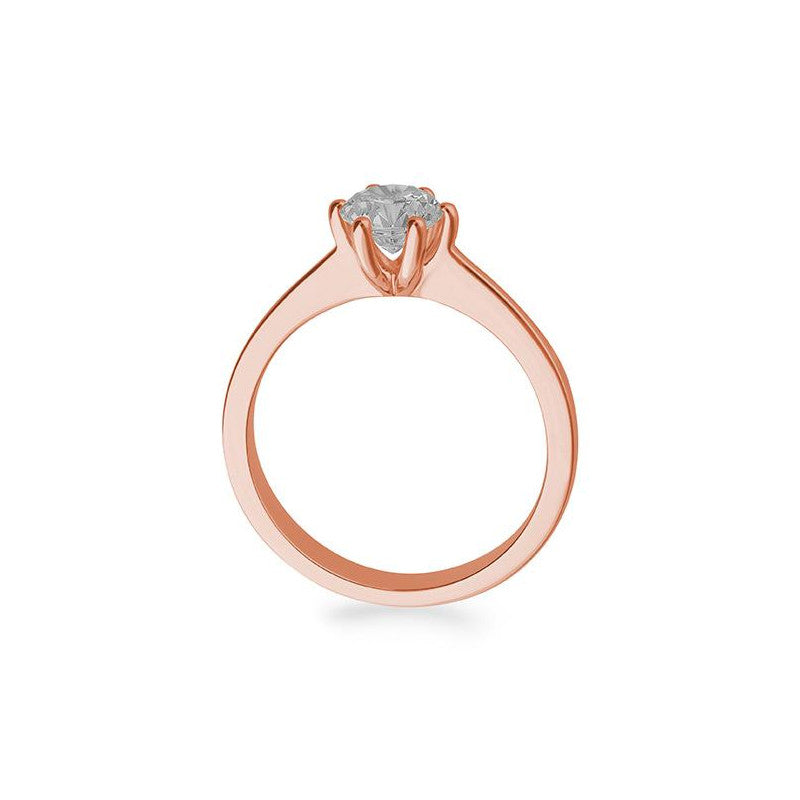 Verlobungsring mit einem Brillanten 0,80 ct., Rotgold