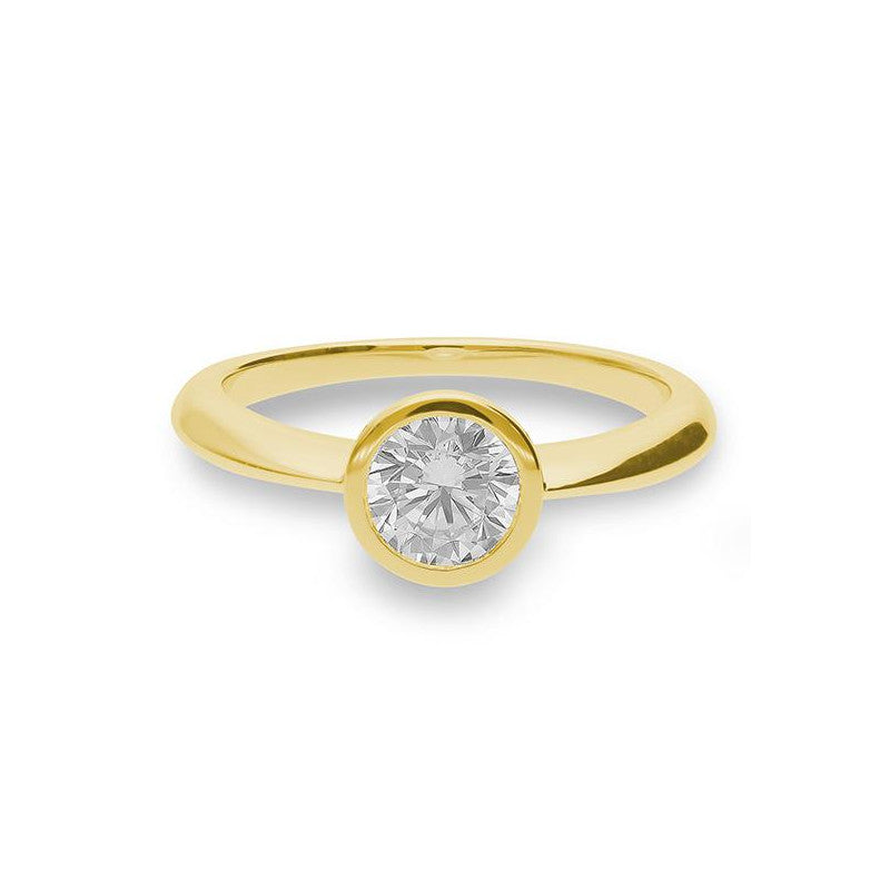 Verlobungsring mit einem Brillanten 0,80 ct., Gelbgold
