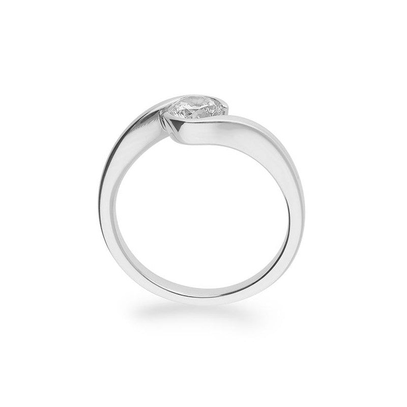 Verlobungsring mit einem Brillanten 0,60 ct., Platin