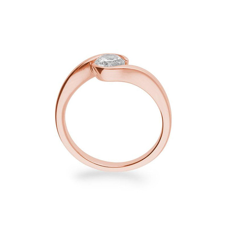 Verlobungsring mit einem Brillanten 0,60 ct., Rotgold