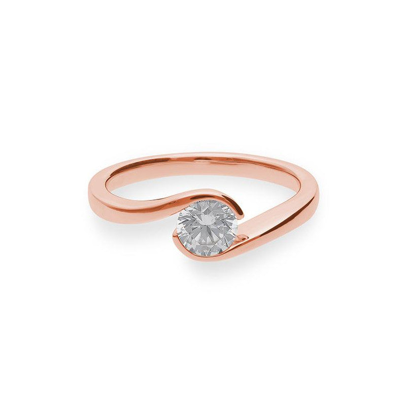 Verlobungsring mit einem Brillanten 0,60 ct., Rotgold