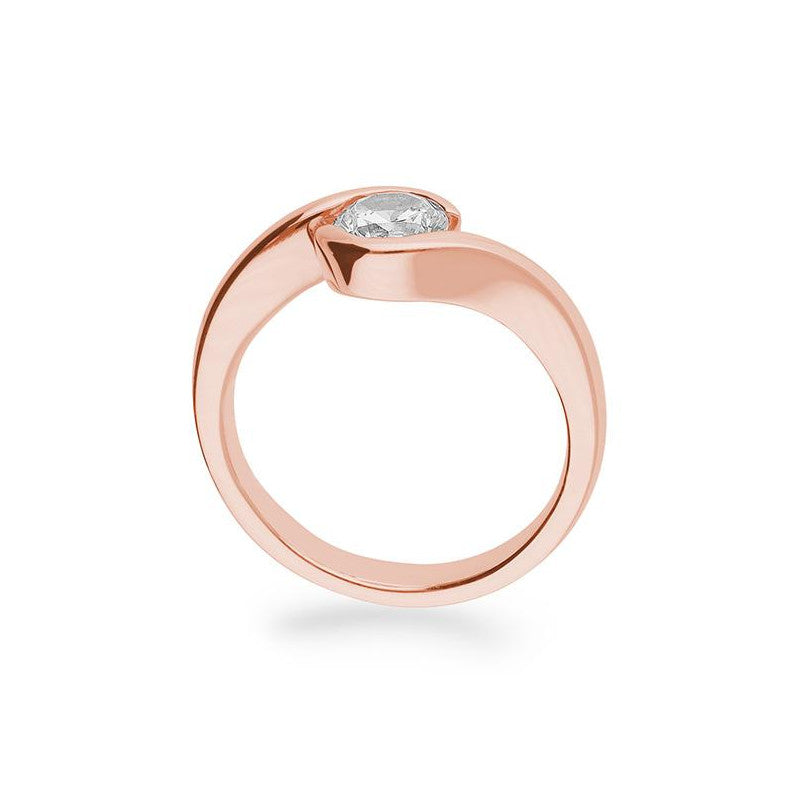 Verlobungsring mit einem Brillanten 0,80 ct., Rotgold