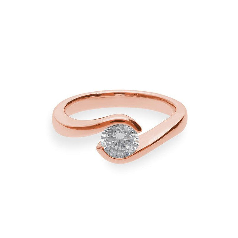 Verlobungsring mit einem Brillanten 0,80 ct., Rotgold