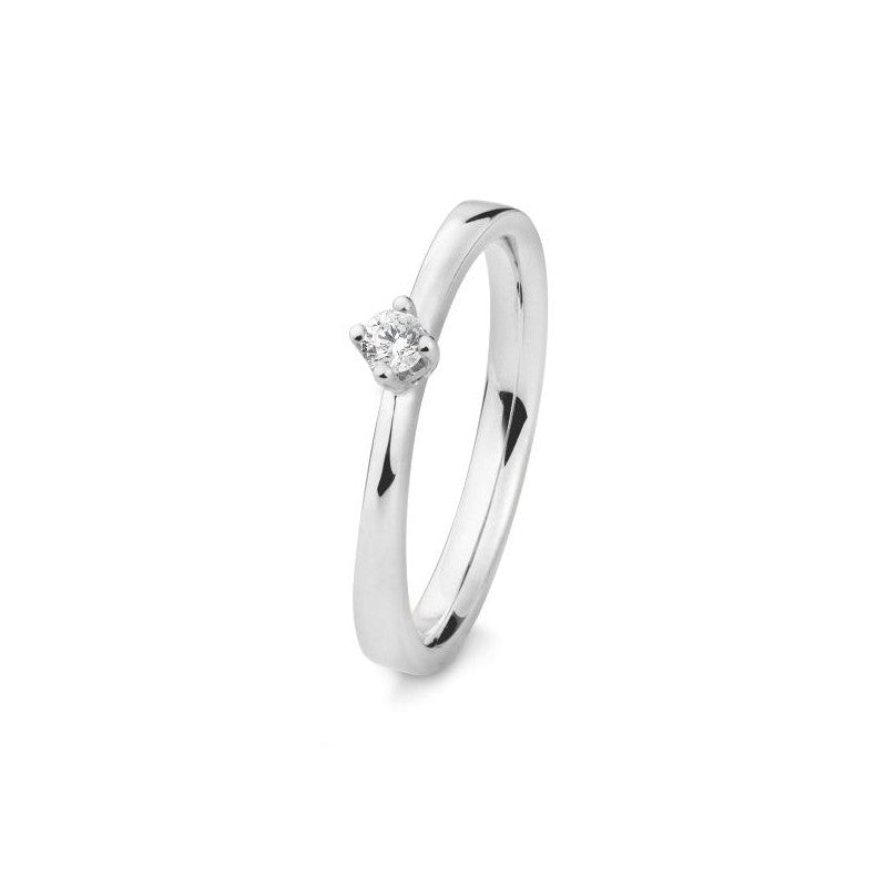 Verlobungsring mit einem Brillanten 0,13 ct., Platin