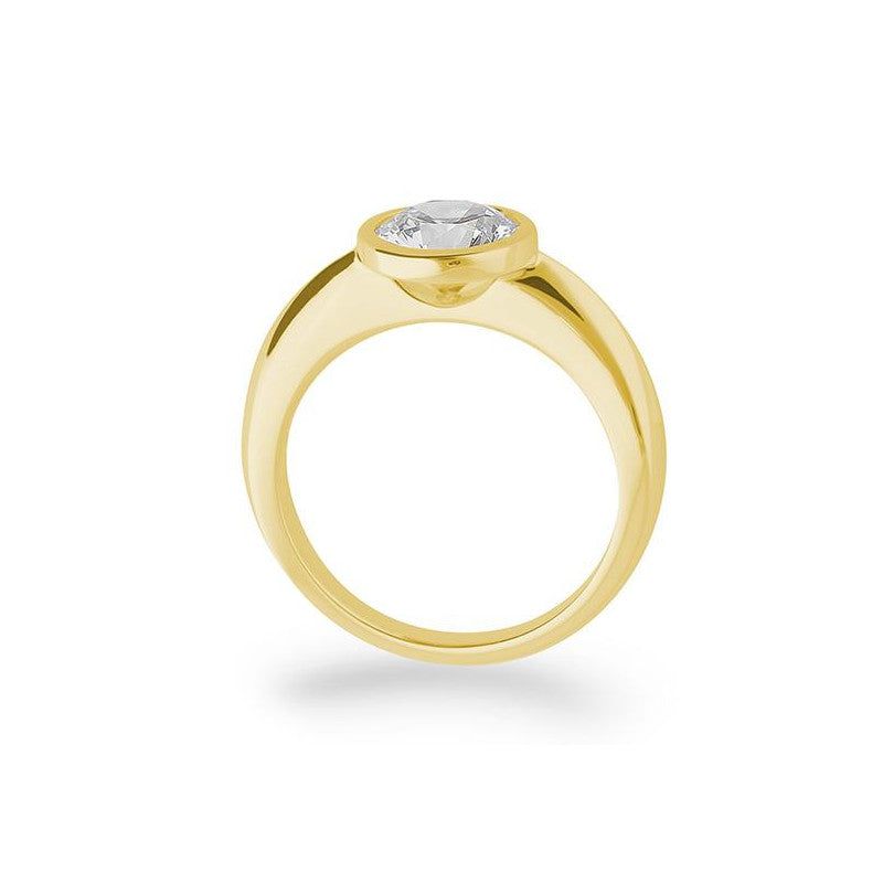 Verlobungsring mit einem Brillanten 1,50 ct., Gelbgold