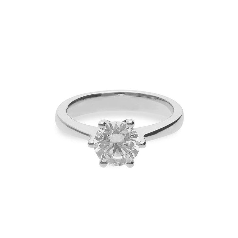 Verlobungsring mit einem Brillanten 1,50 ct., Weißgold