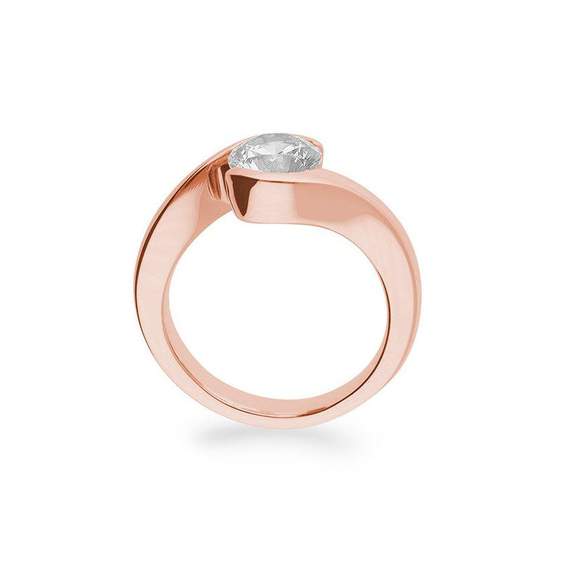 Verlobungsring mit einem Brillanten 1,50 ct., Rotgold