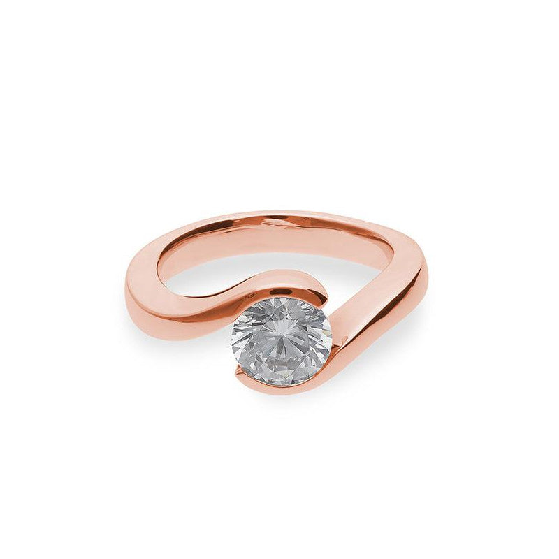 Verlobungsring mit einem Brillanten 1,50 ct., Rotgold
