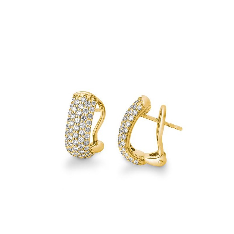 Ohrschmuck mit Brillanten zus. 1,182 ct., Gelbgold