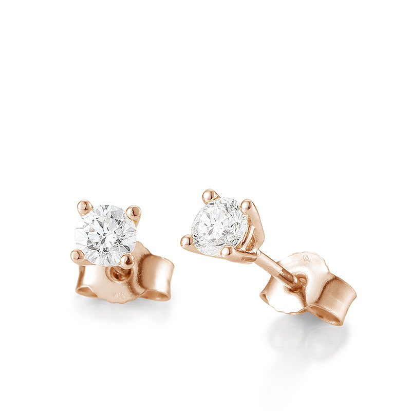 Ohrschmuck mit Brillanten zus. 0,50 ct., Rotgold, 750 Gold, W/SI