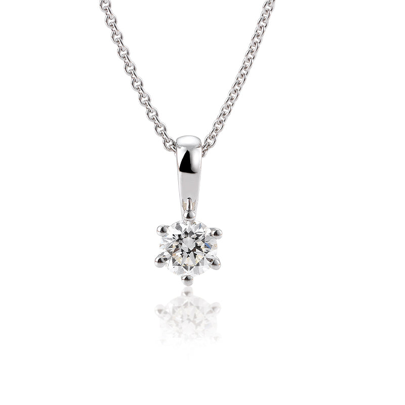 Anhänger mit einem Brillanten 0,20 ct., Weißgold, 750 Gold, W/SI