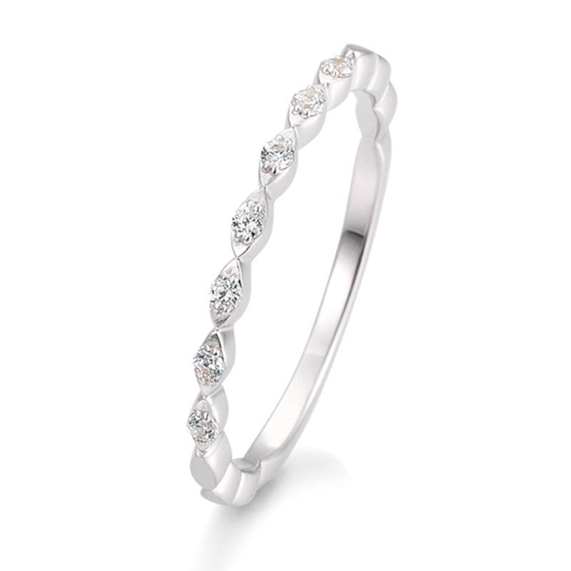 Memoire Ring mit 7 Brillanten 0,105 ct., Weißgold