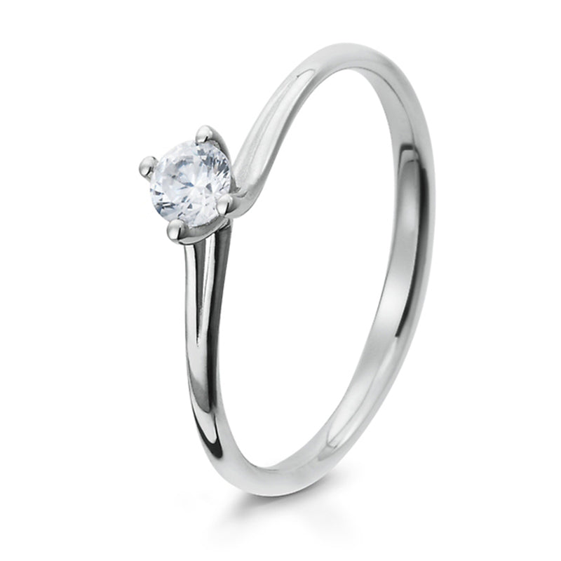 Verlobungsring mit einem Brillanten 0,20 ct., Platin