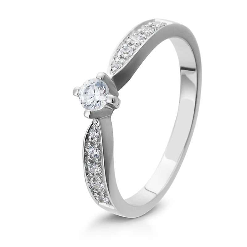 Verlobungsring mit 11 Brillanten 0,227 ct., Platin