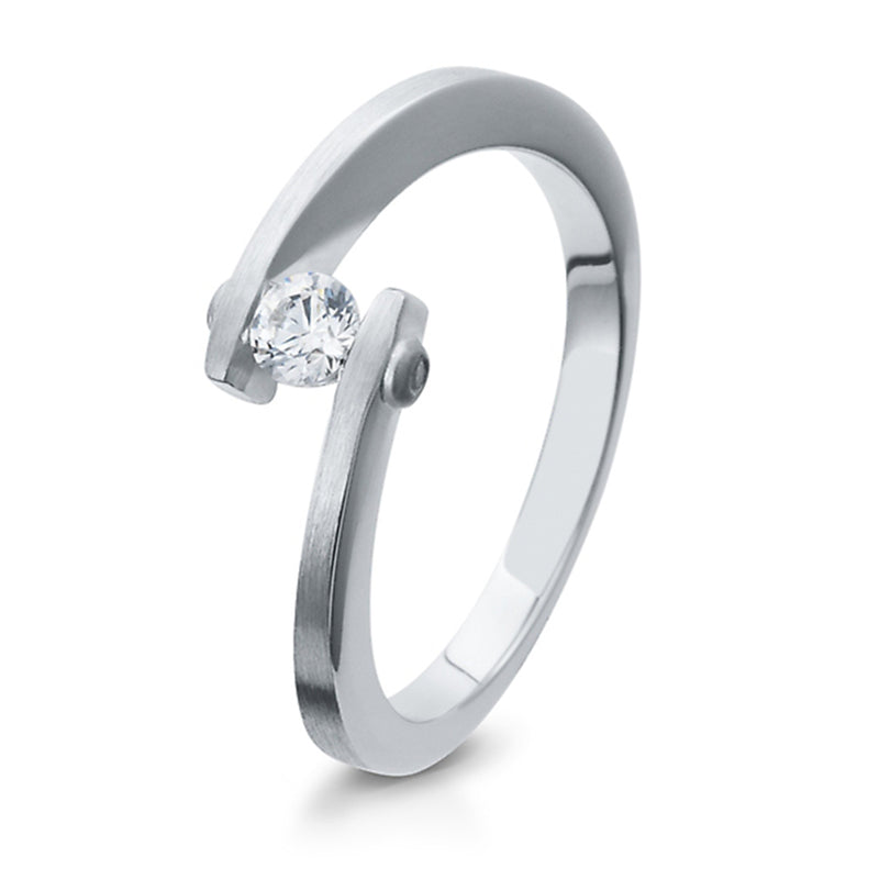 Verlobungsring mit 3 Brillanten 0,131 ct., Platin, 950 Platin, W/SI, Größe 65