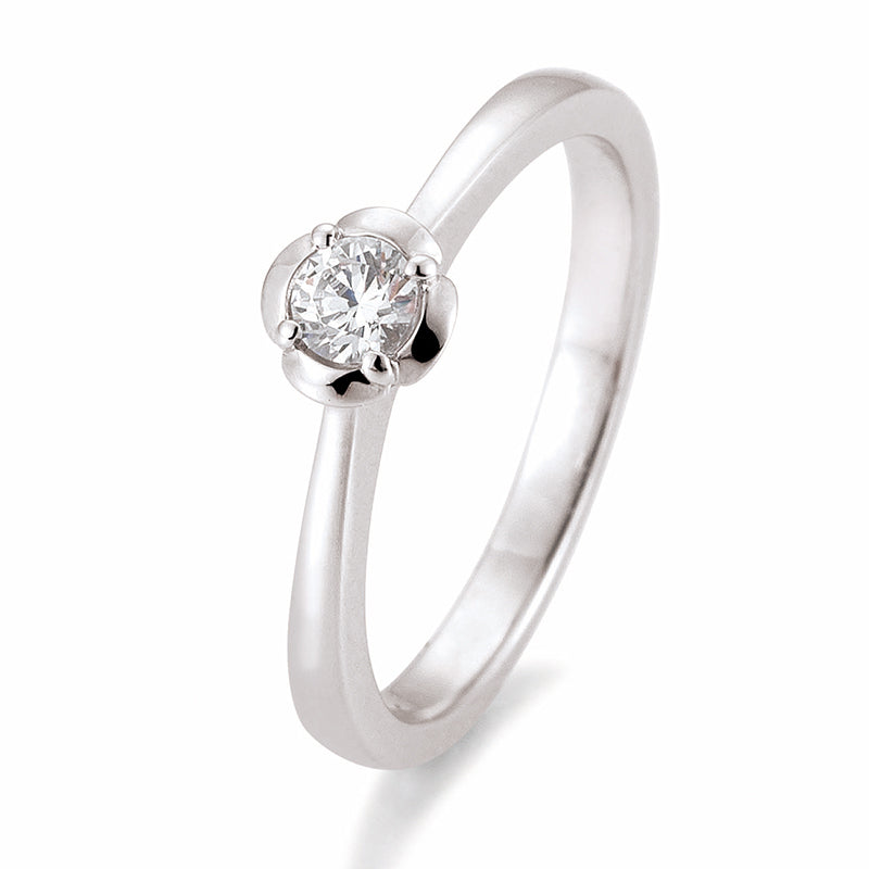 Verlobungsring mit einem Brillanten 0,20 ct., Platin