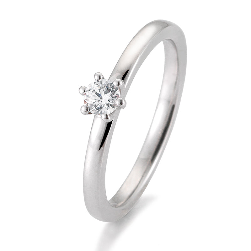 Verlobungsring mit einem Brillanten 0,20 ct., Platin