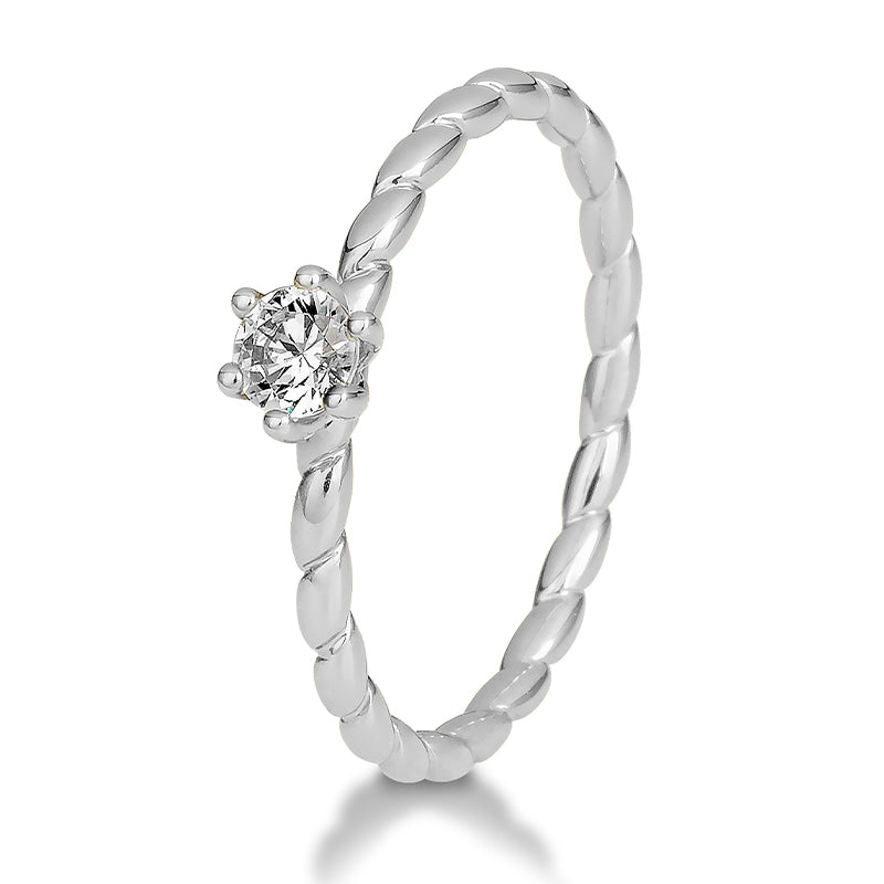 Verlobungsring mit einem Brillanten 0,15 ct., Platin