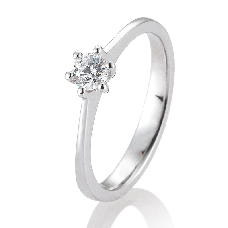 Verlobungsring mit einem Brillanten 0,30 ct., Weißgold