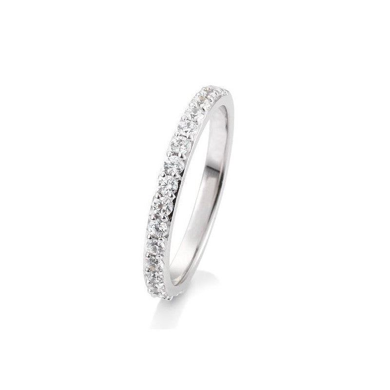 Memoire Ring mit rundum ausgefassten Brillanten, Weißgold