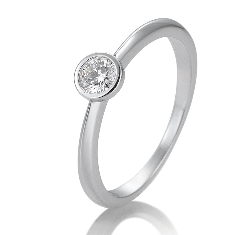 Verlobungsring mit einem Brillanten 0,20 ct., Platin