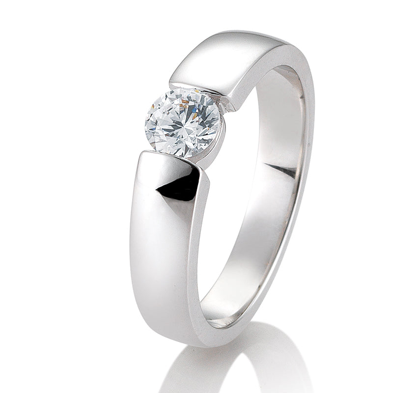 Verlobungsring mit einem Brillanten 0,80 ct., Platin