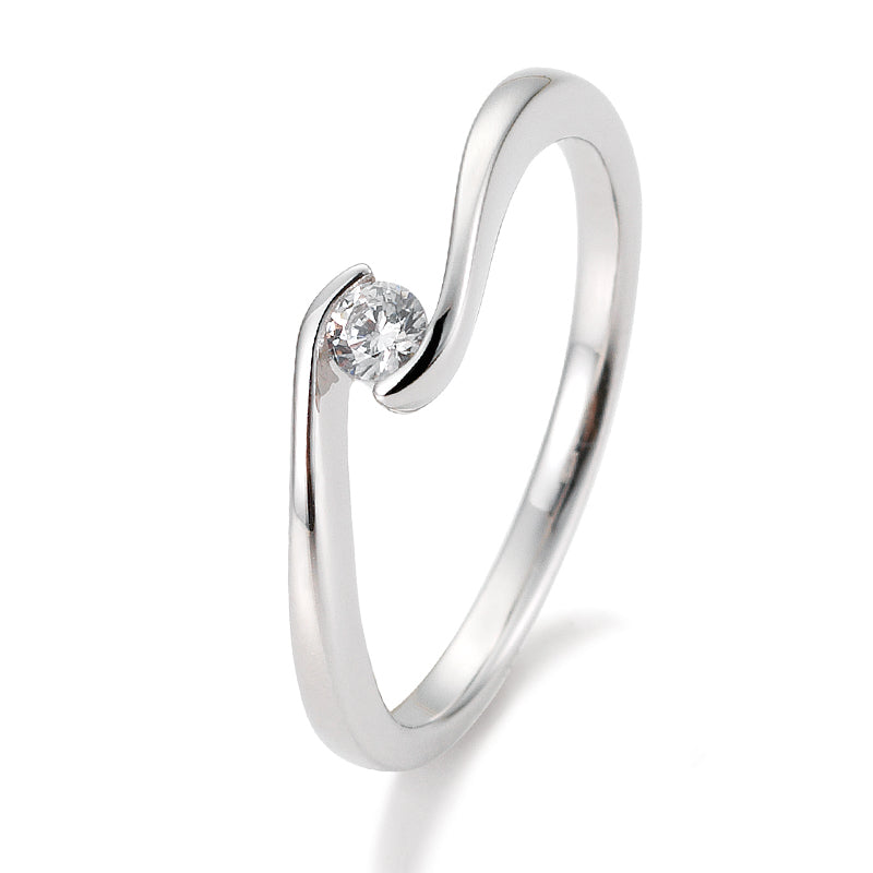 Verlobungsring mit einem Brillanten 0,10 ct., Weißgold