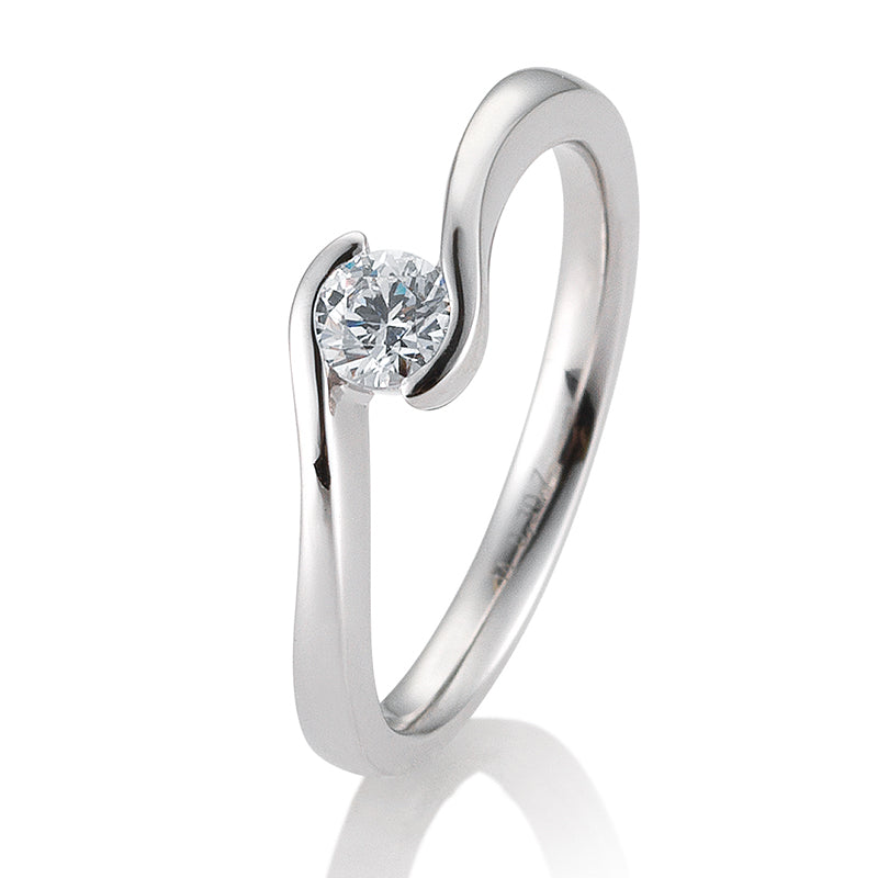 Verlobungsring mit einem Brillanten 0,30 ct., Platin