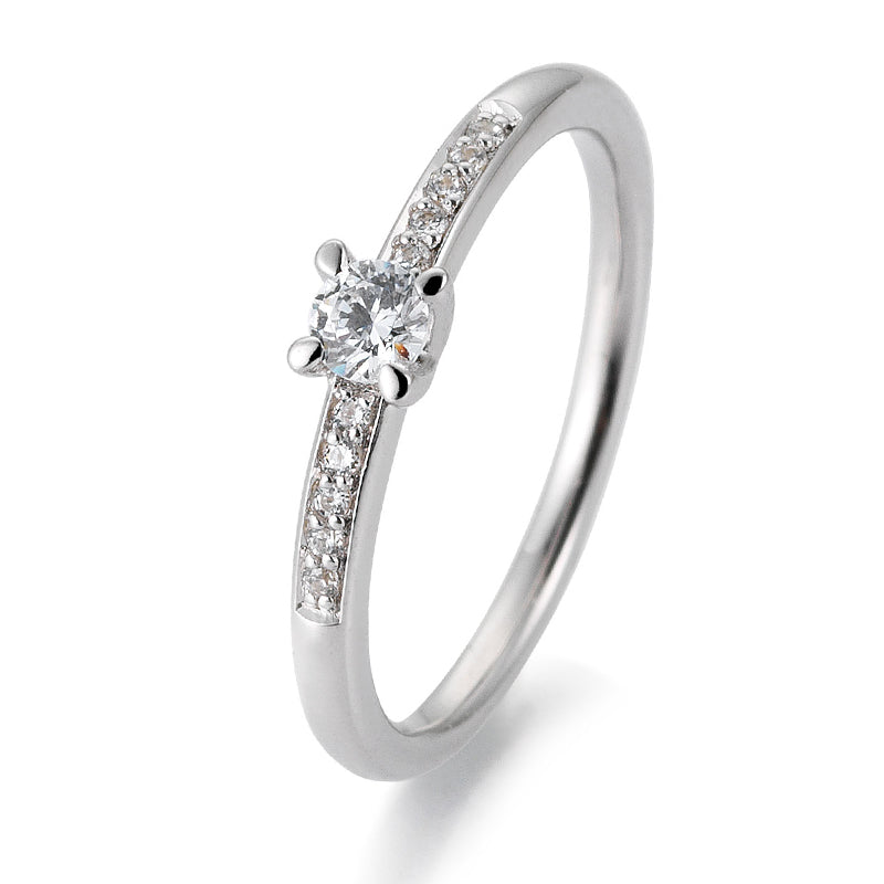 Verlobungsring mit 11 Brillanten 0,215 ct., Weißgold