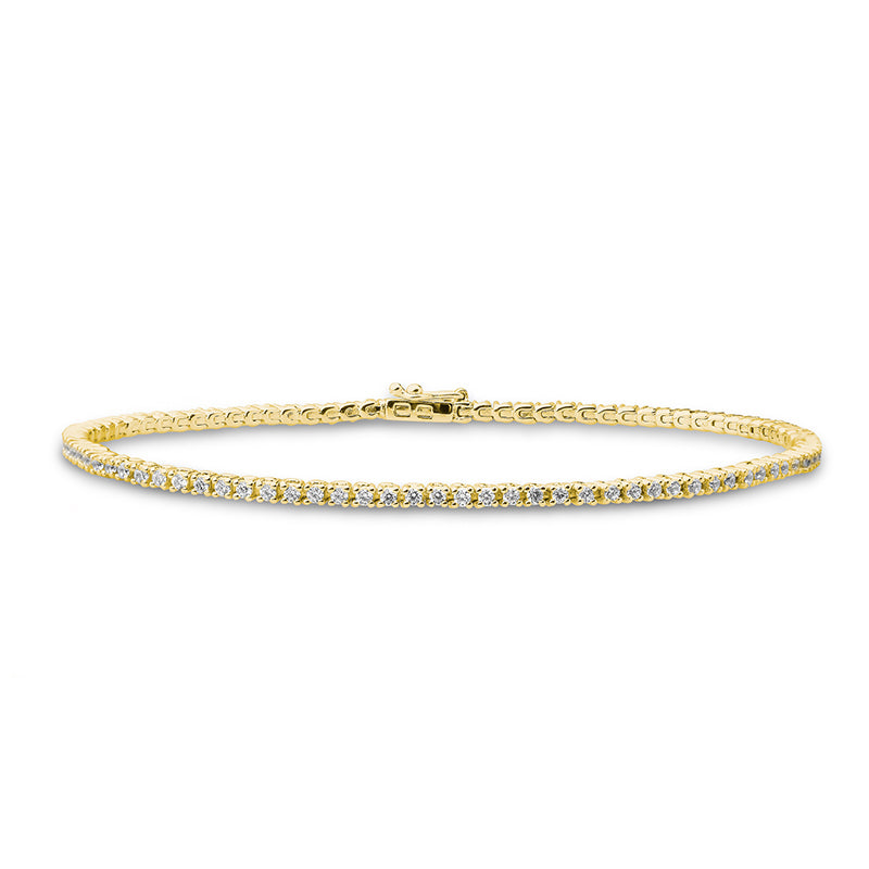 Armband mit Brillanten 1,38 ct., Gelbgold, 750 Gold, W/SI